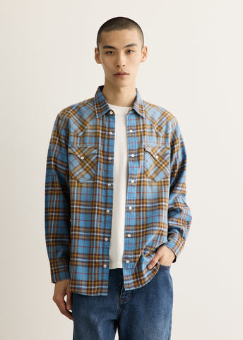 Washed Flannel Western Shirt