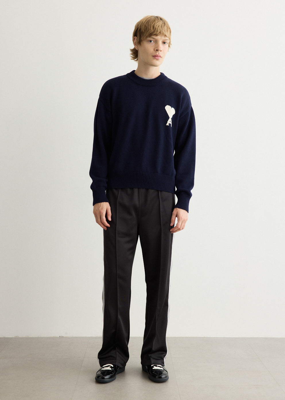 Crewneck Sweater With Contrasted Ami De Coeur