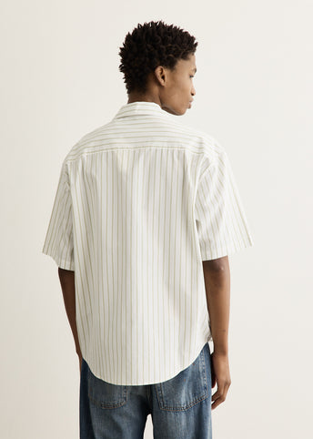 Short Sleeve Boxy Shirt With Camp Collar