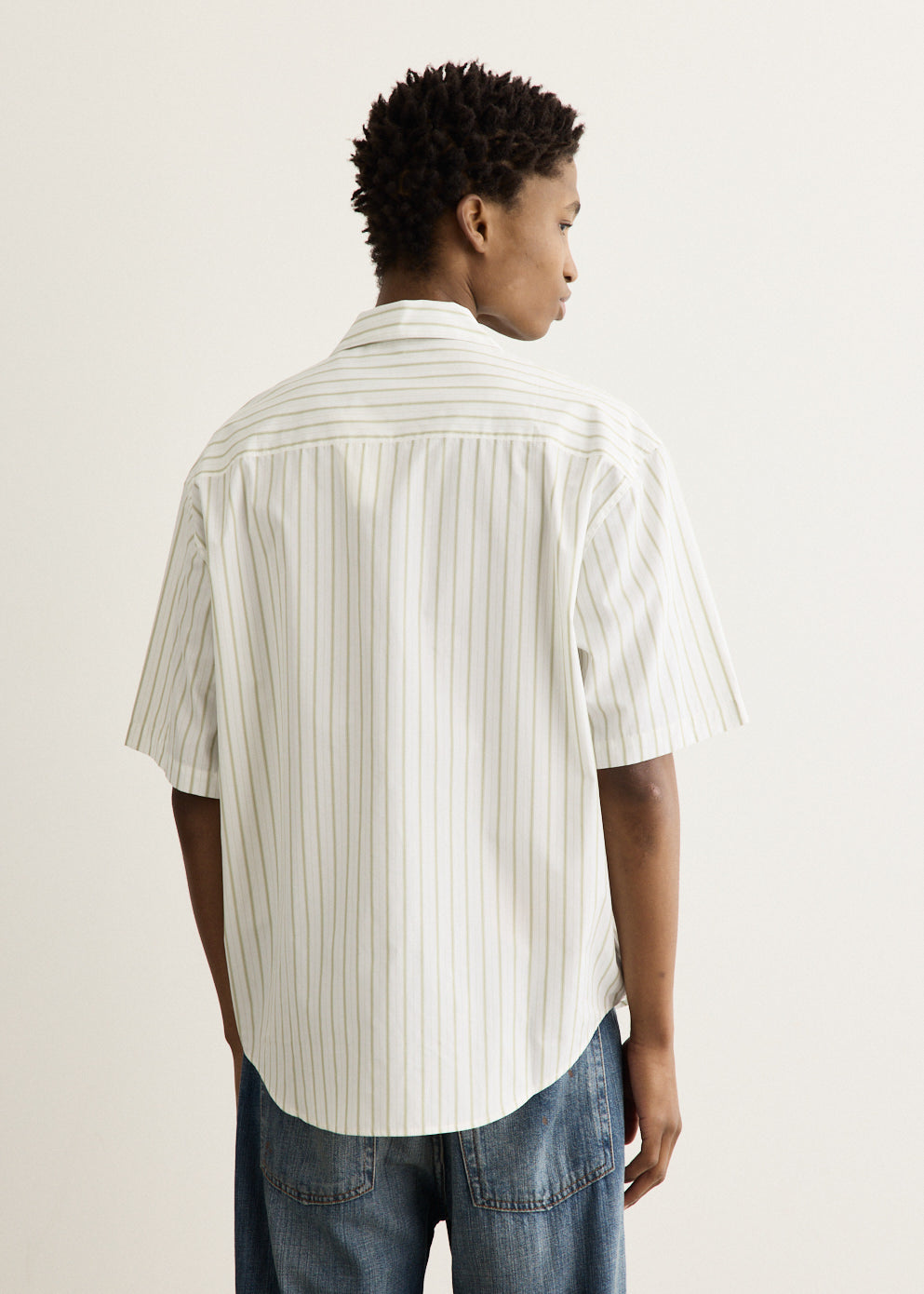 Short Sleeve Boxy Shirt With Camp Collar