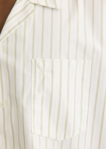 Short Sleeve Boxy Shirt With Camp Collar