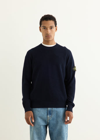 Micro Stitch Soft Organic Cotton Knit Crew Sweater