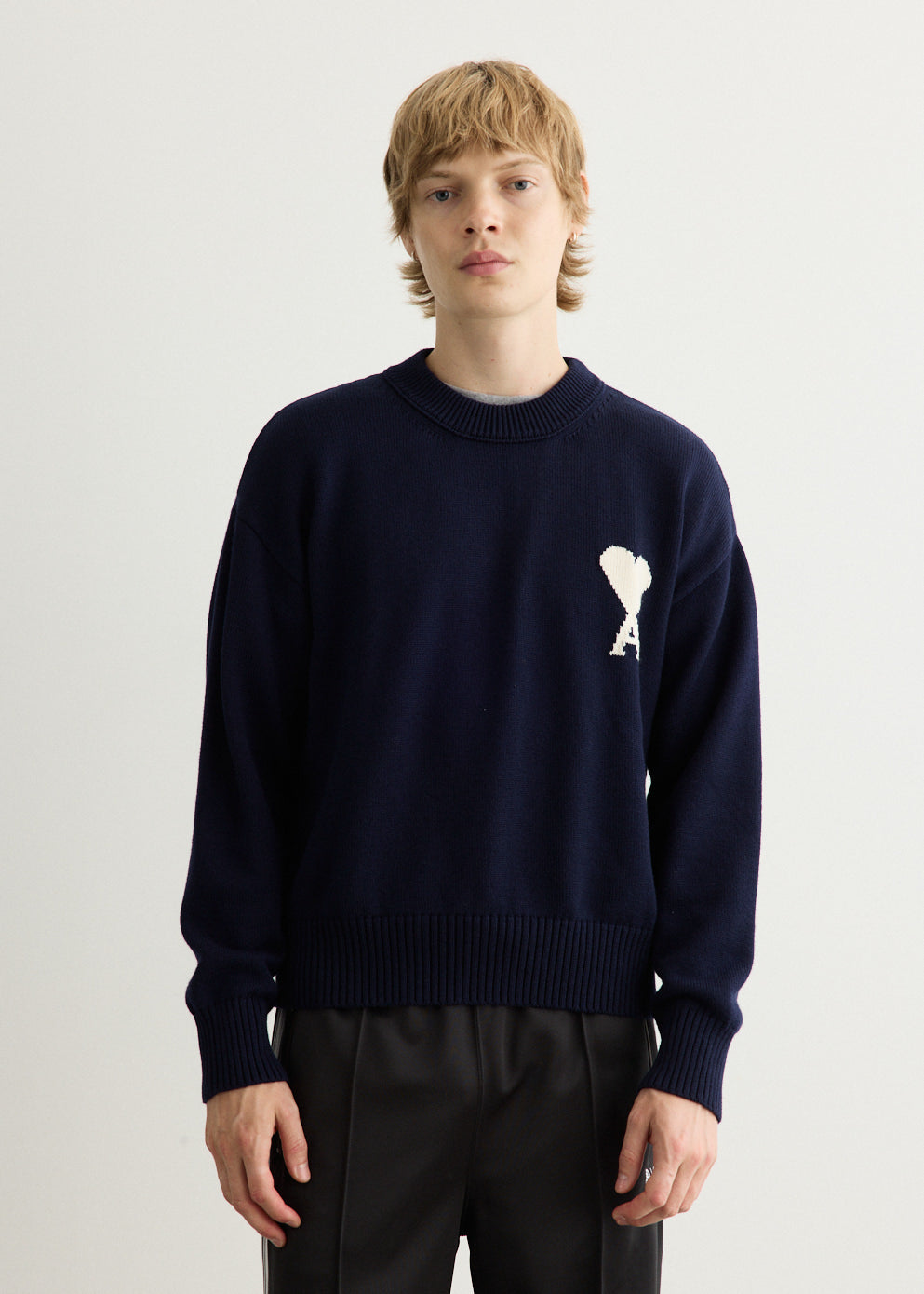 Crewneck Sweater With Contrasted Ami De Coeur