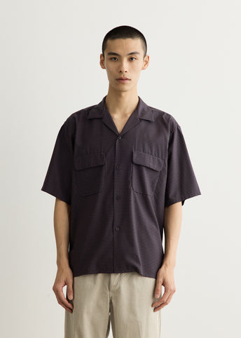 Summer Wool Open Collar Short Sleeve Shirt
