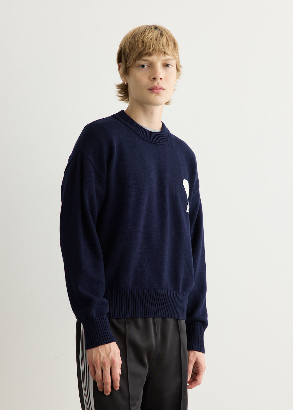 Crewneck Sweater With Contrasted Ami De Coeur