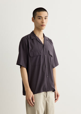 Summer Wool Open Collar Short Sleeve Shirt