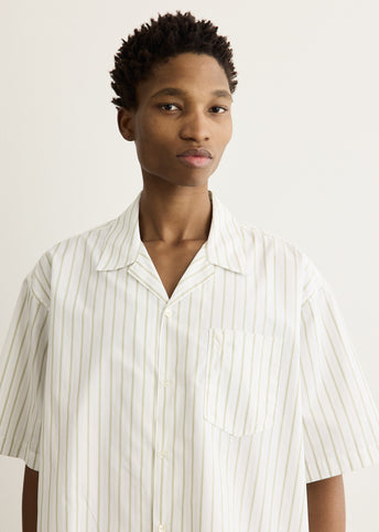 Short Sleeve Boxy Shirt With Camp Collar