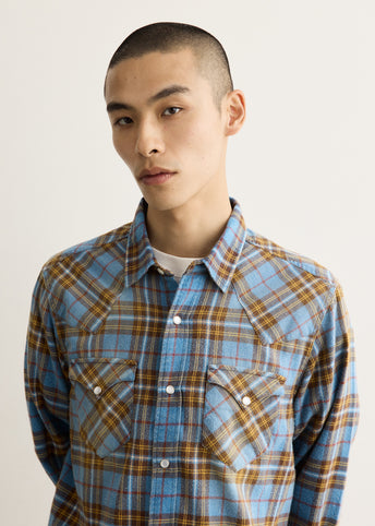 Washed Flannel Western Shirt