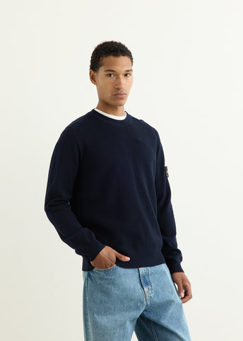 Micro Stitch Soft Organic Cotton Knit Crew Sweater