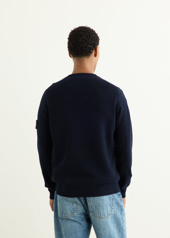 Micro Stitch Soft Organic Cotton Knit Crew Sweater