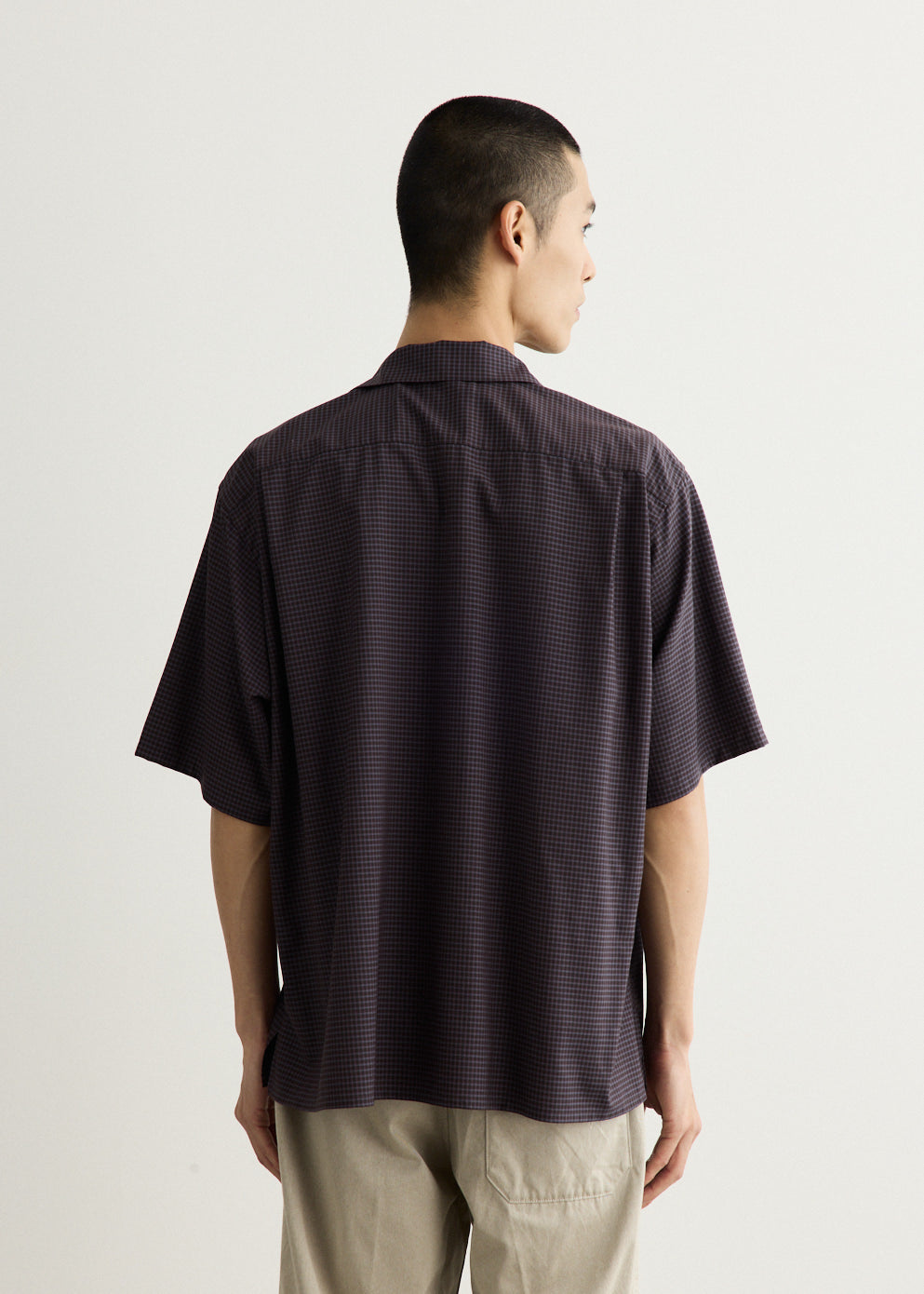 Summer Wool Open Collar Short Sleeve Shirt