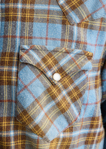 Washed Flannel Western Shirt