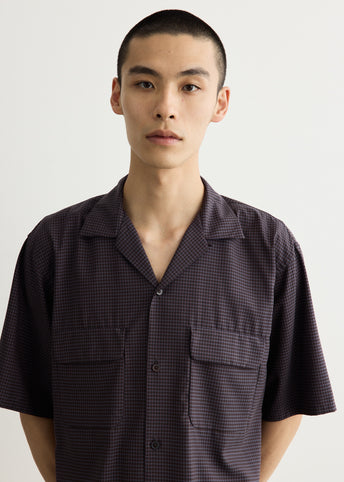 Summer Wool Open Collar Short Sleeve Shirt