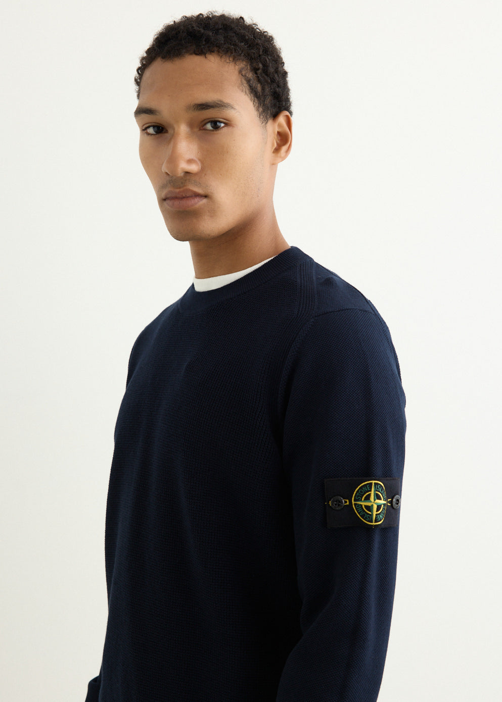 Micro Stitch Soft Organic Cotton Knit Crew Sweater