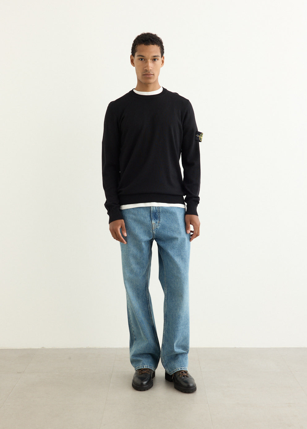 Light Pure RWS Wool Knit Crew Sweater