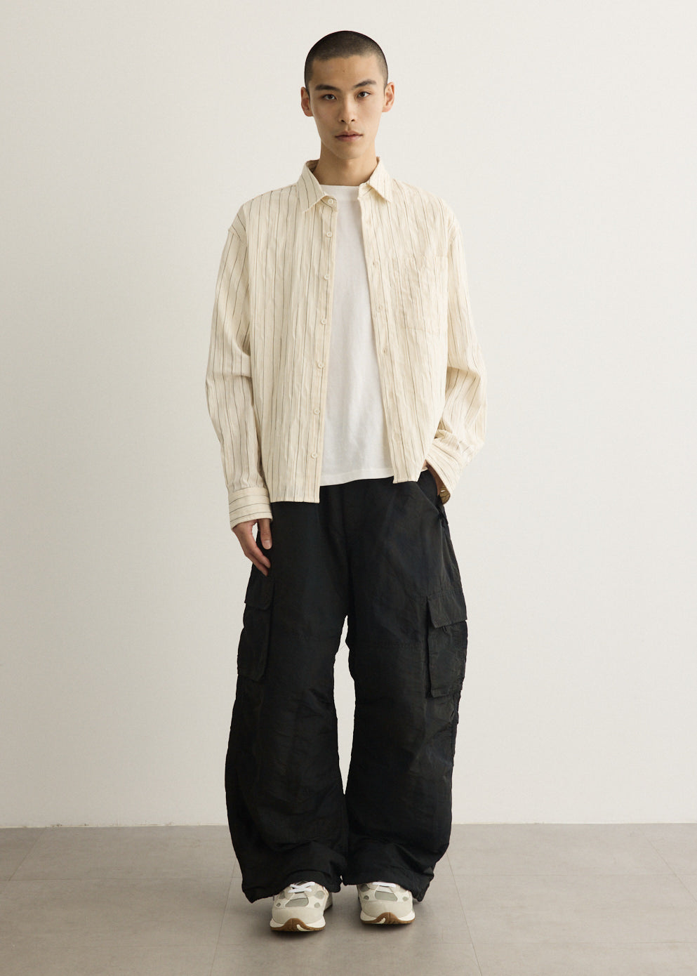 Nylon Grosgrain Garment Dyed Cargo Pants