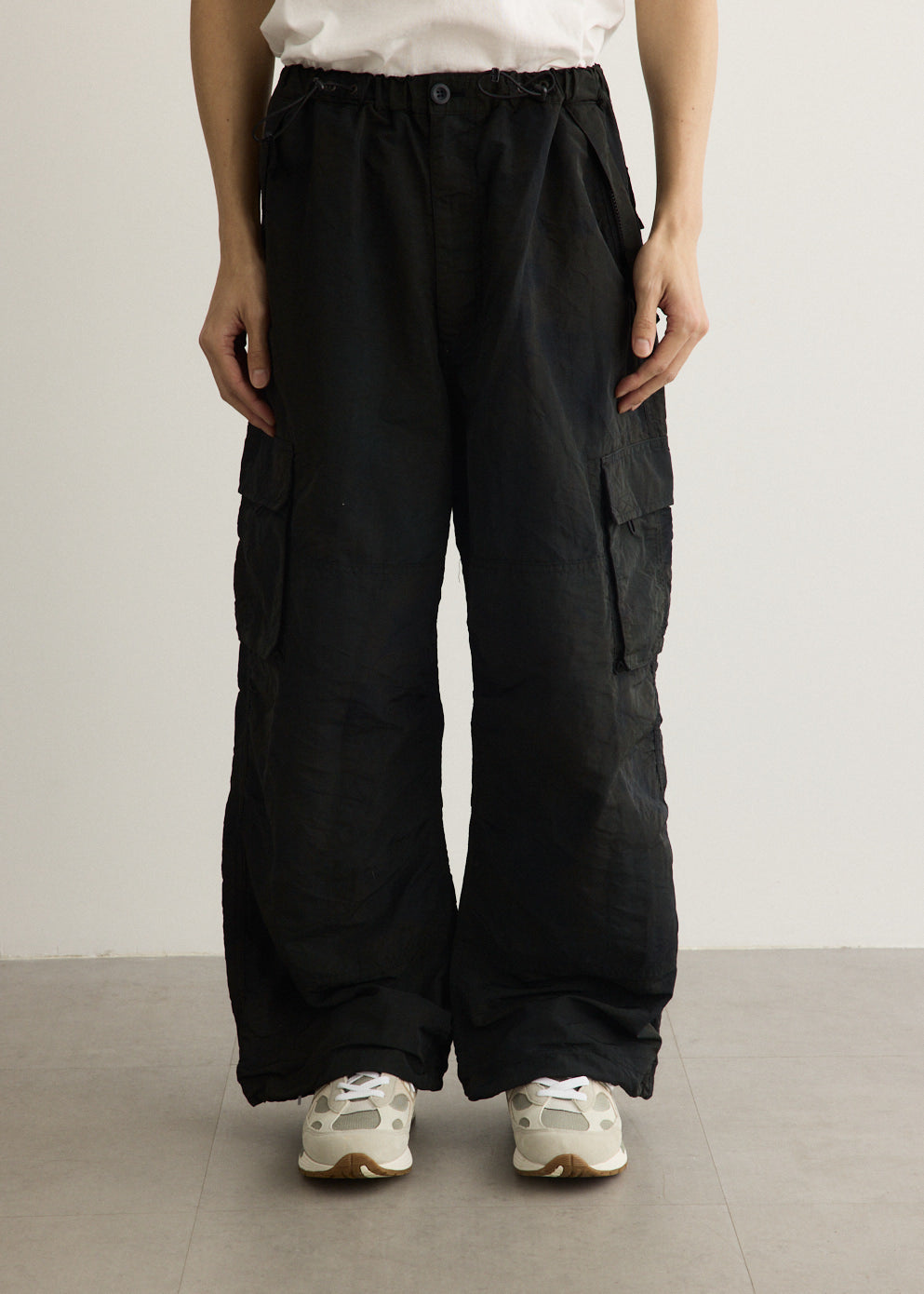 Nylon Grosgrain Garment Dyed Cargo Pants