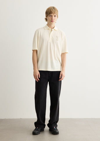 Boxy Fit Polo With Ami De Coeur Knitted Patch