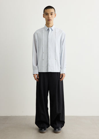 Pinstripe Cut and Fold Shirt