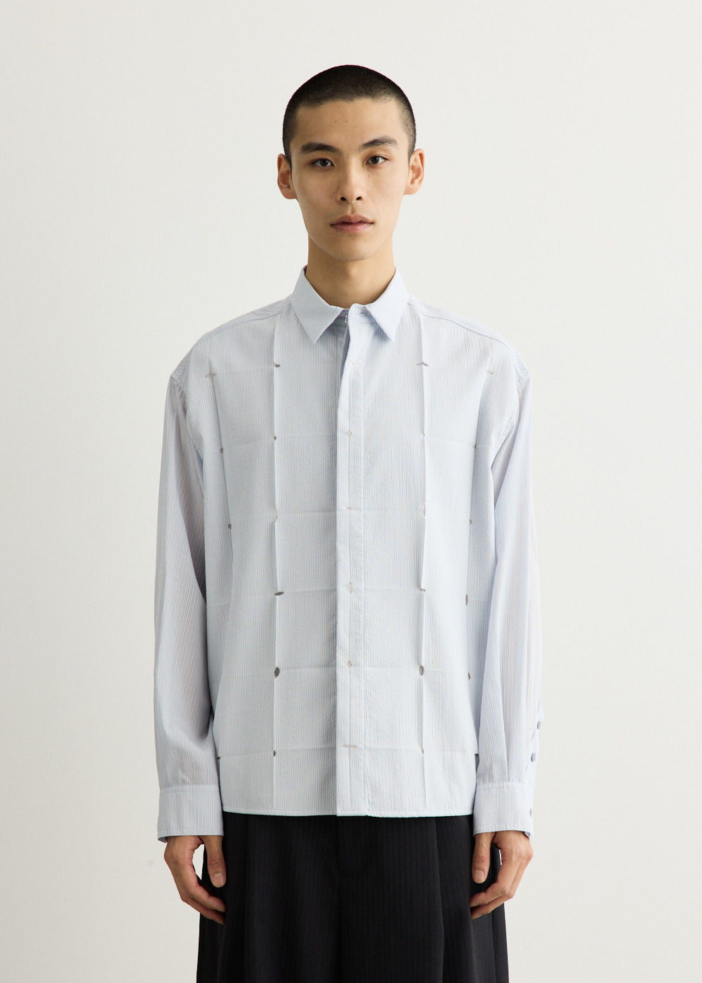 Pinstripe Cut and Fold Shirt