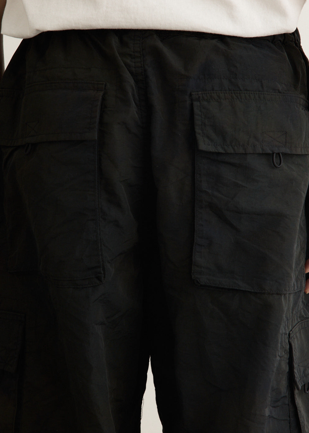 Nylon Grosgrain Garment Dyed Cargo Pants