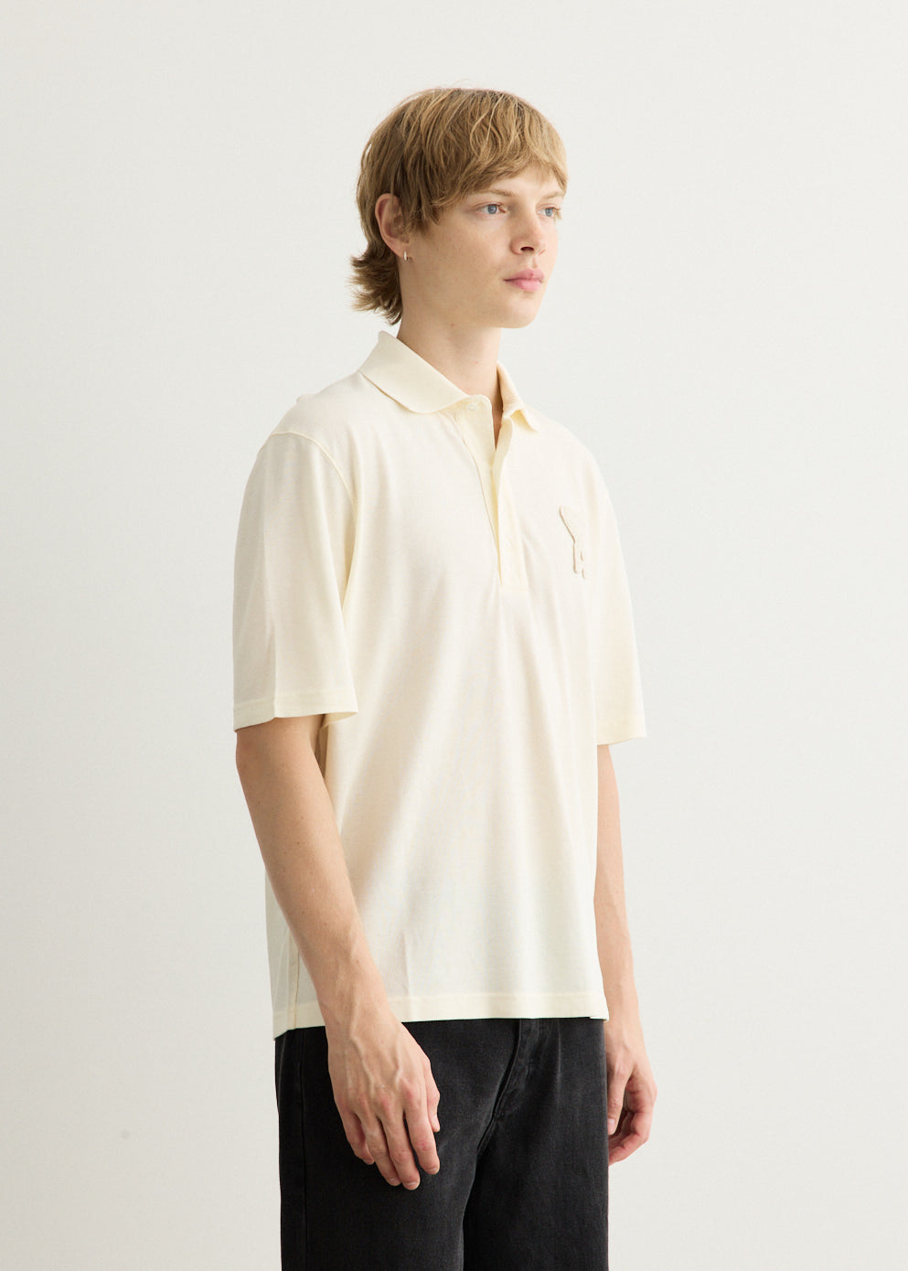 Boxy Fit Polo With Ami De Coeur Knitted Patch