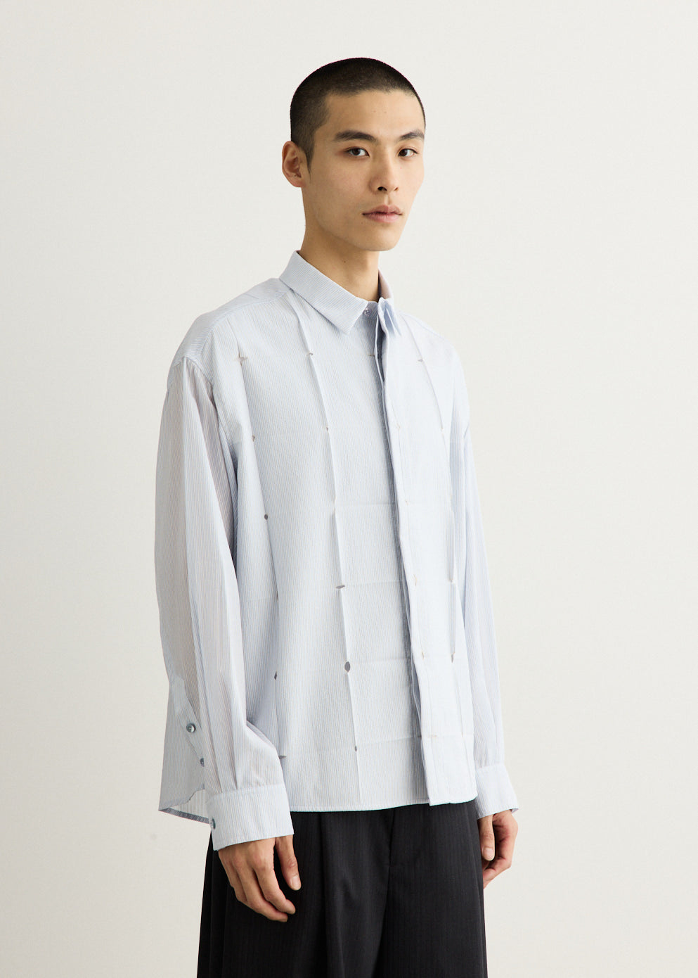 Pinstripe Cut and Fold Shirt