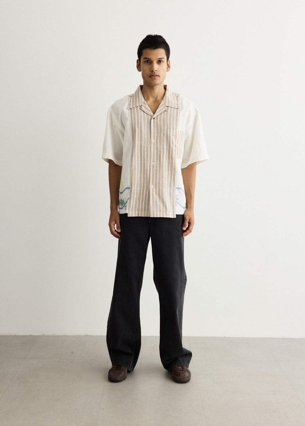 Kunal Handwoven Contrast Panel Shirt