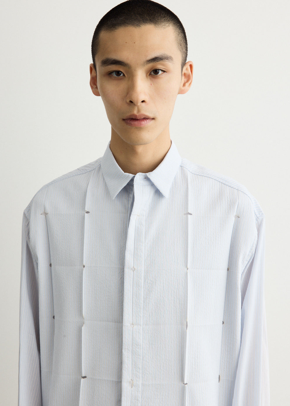 Pinstripe Cut and Fold Shirt