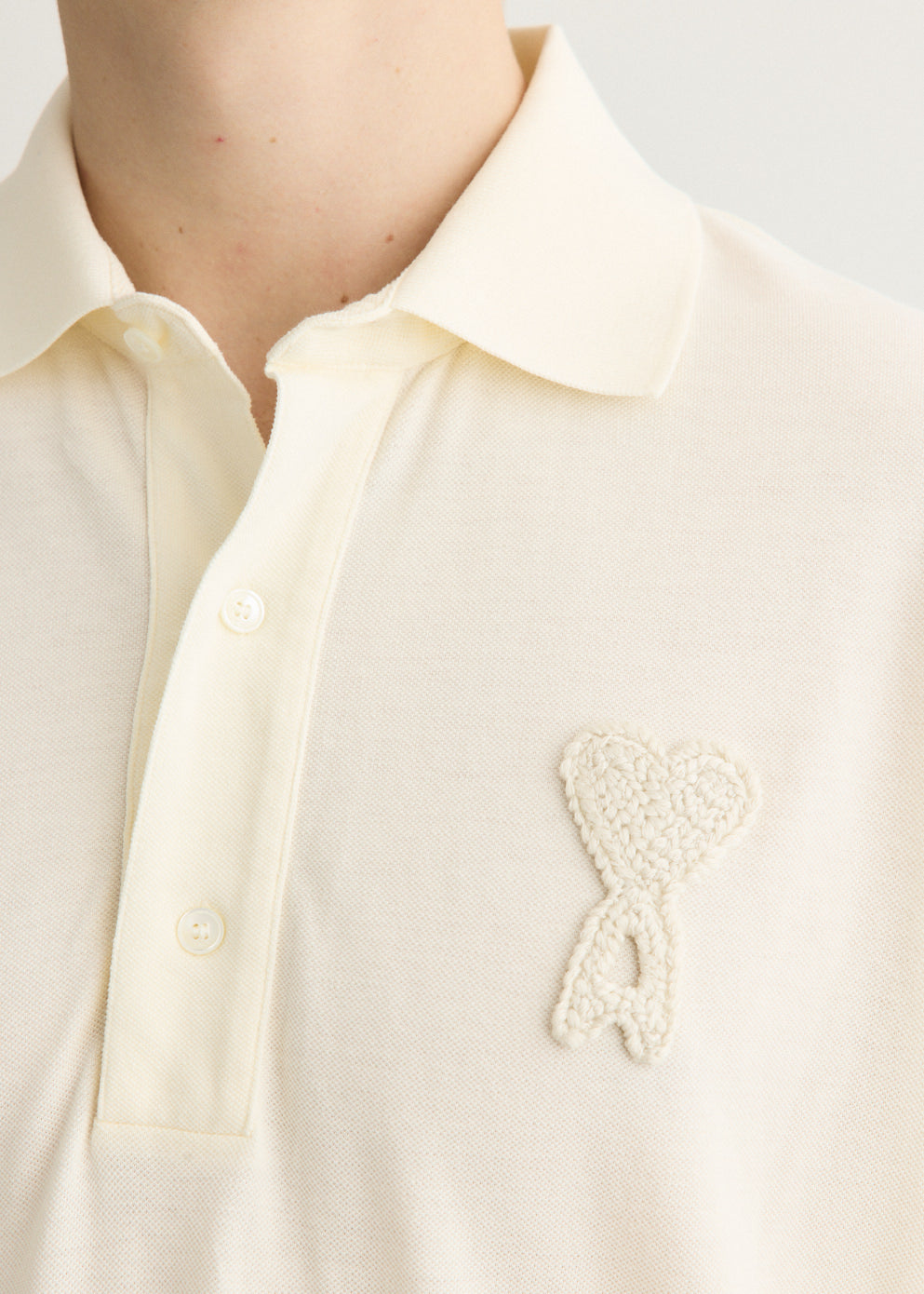 Boxy Fit Polo With Ami De Coeur Knitted Patch