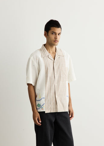 Kunal Handwoven Contrast Panel Shirt