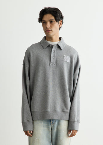Stamp Oversized Polo Sweatshirt