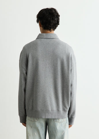 Stamp Oversized Polo Sweatshirt