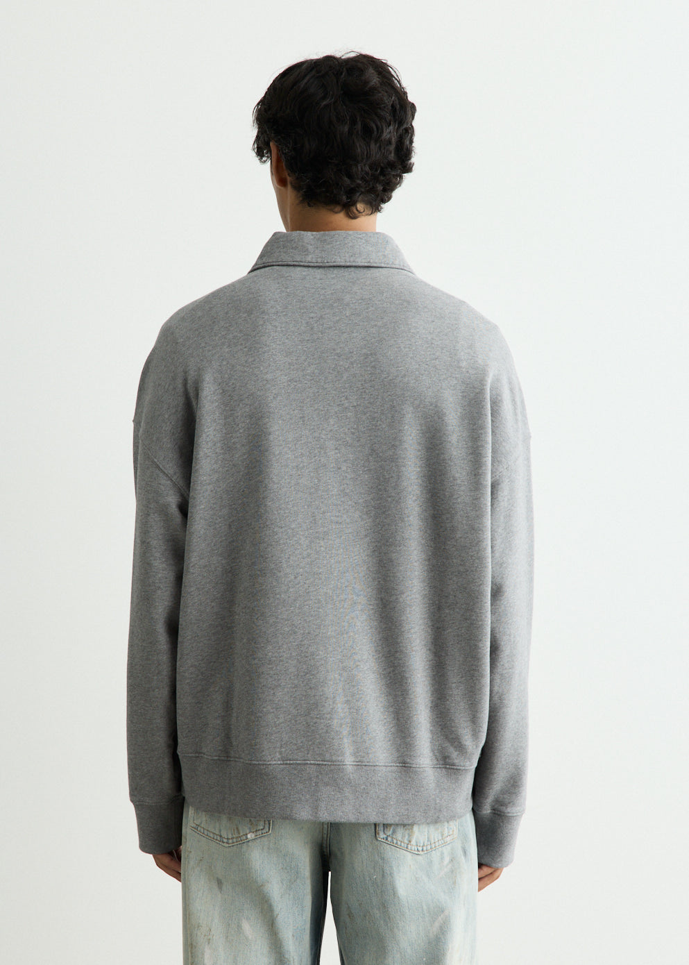 Stamp Oversized Polo Sweatshirt