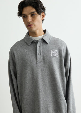 Stamp Oversized Polo Sweatshirt