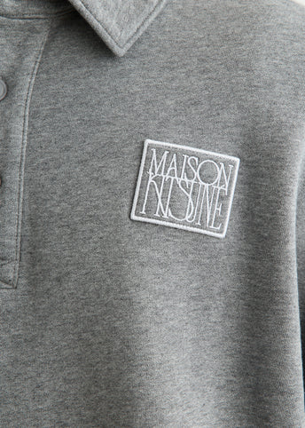 Stamp Oversized Polo Sweatshirt
