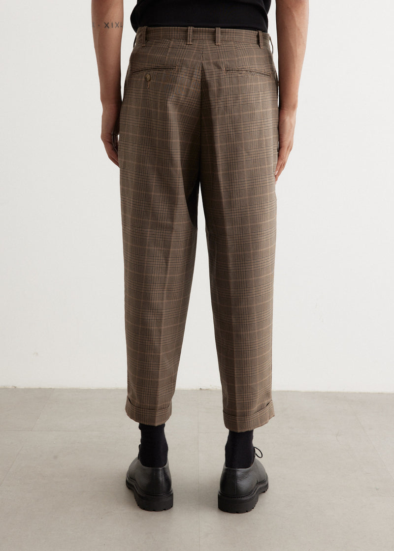 3 Pleats Tapered Twill Pants