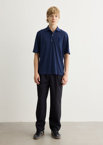 Boxy Fit Polo With Ami De Coeur Knitted Patch