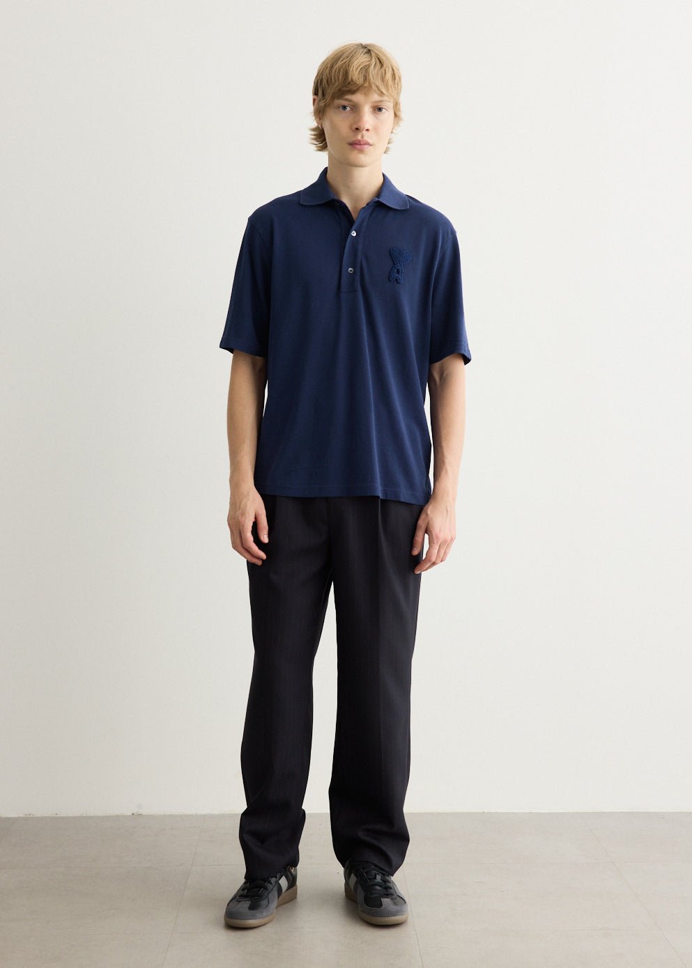 Boxy Fit Polo With Ami De Coeur Knitted Patch