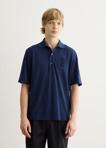 Boxy Fit Polo With Ami De Coeur Knitted Patch