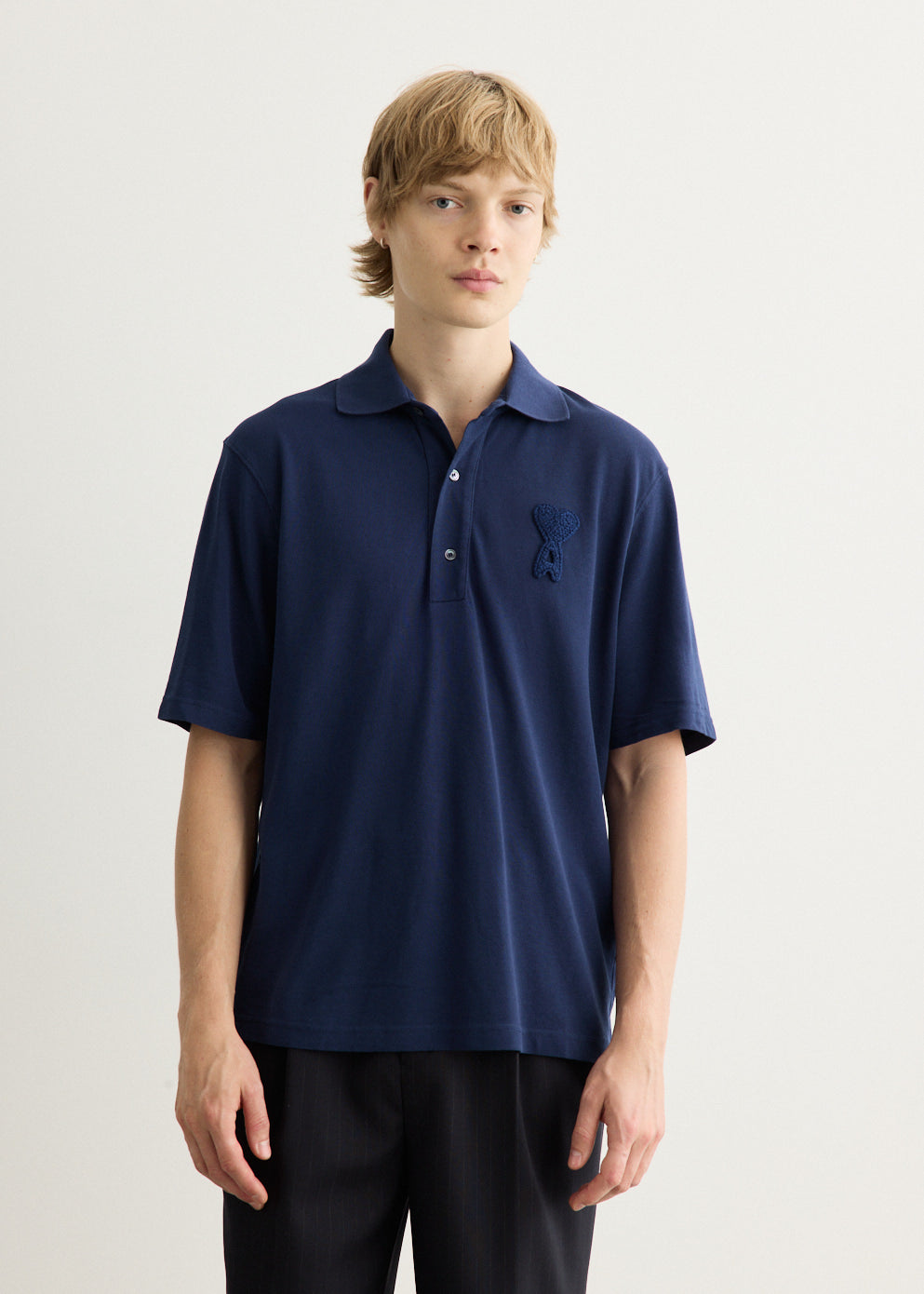 Boxy Fit Polo With Ami De Coeur Knitted Patch