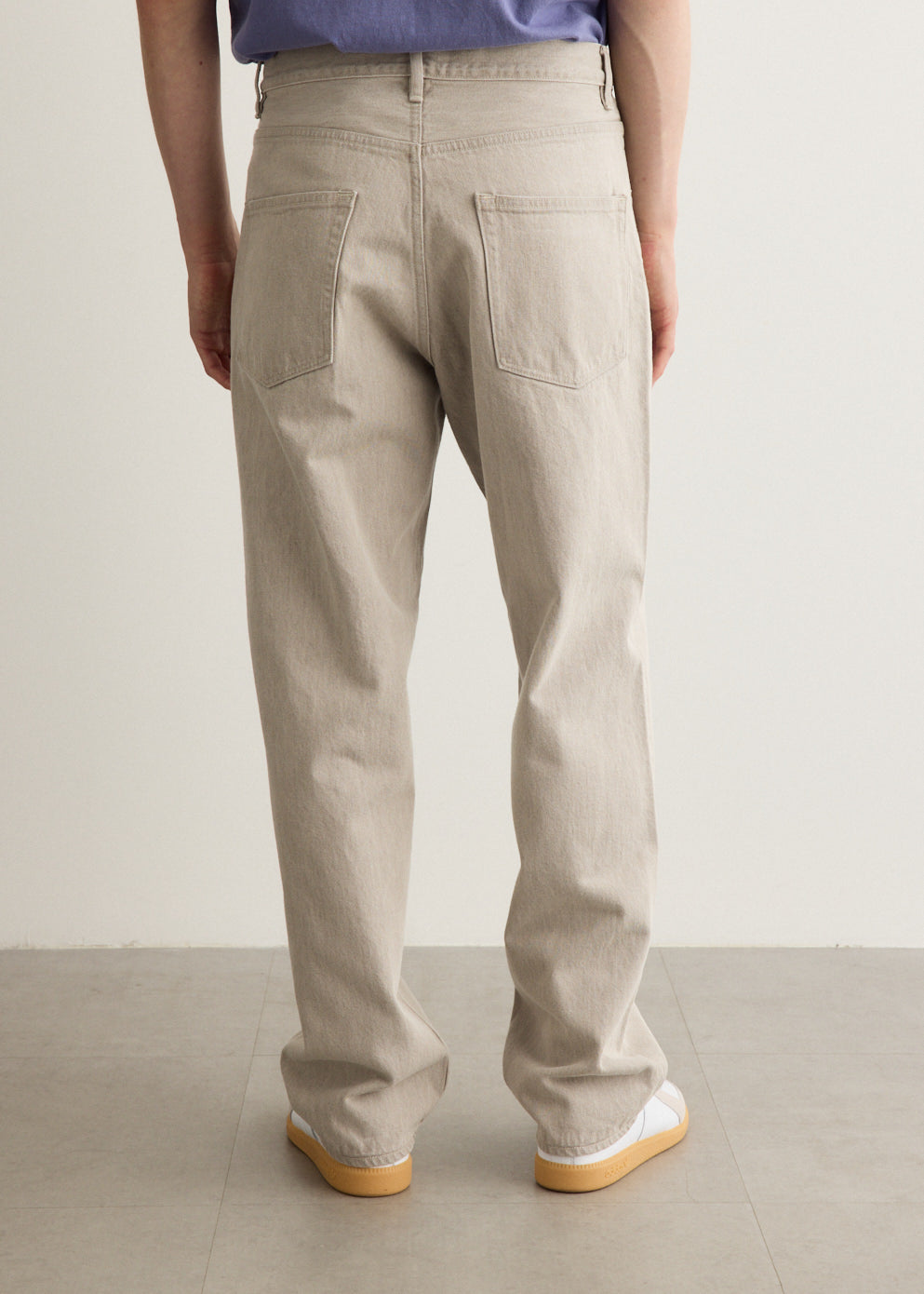 Faded Hard Twist Brown Denim Wide Pants