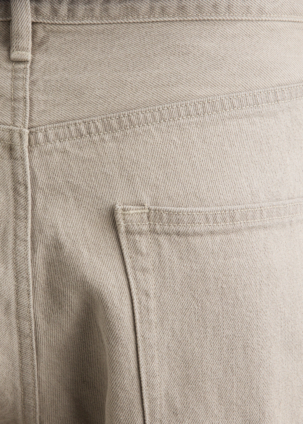 Faded Hard Twist Brown Denim Wide Pants