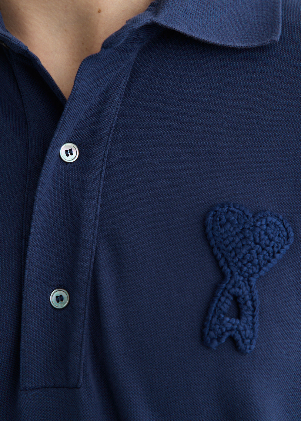 Boxy Fit Polo With Ami De Coeur Knitted Patch