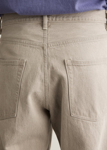 Faded Hard Twist Brown Denim Wide Pants