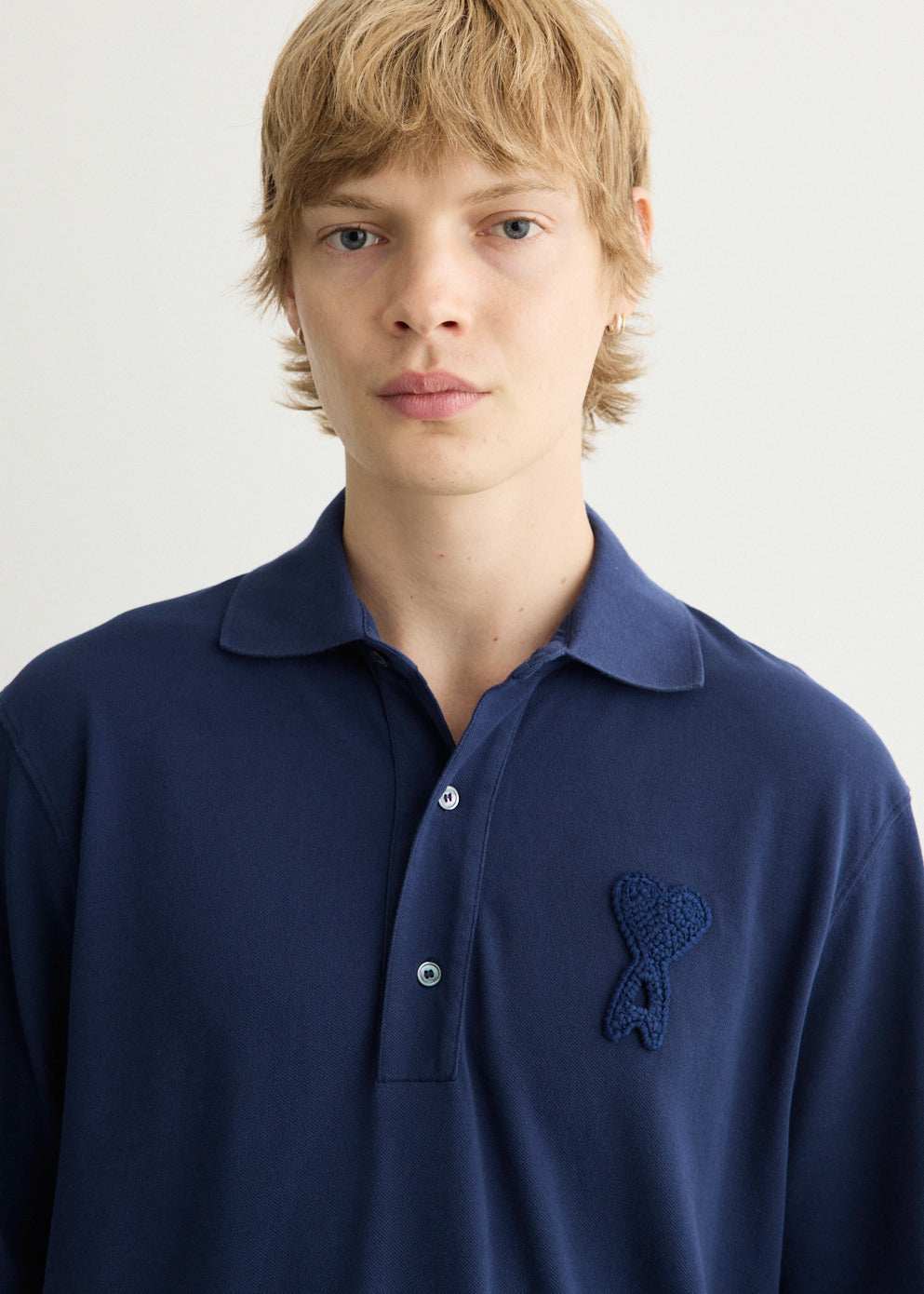 Boxy Fit Polo With Ami De Coeur Knitted Patch
