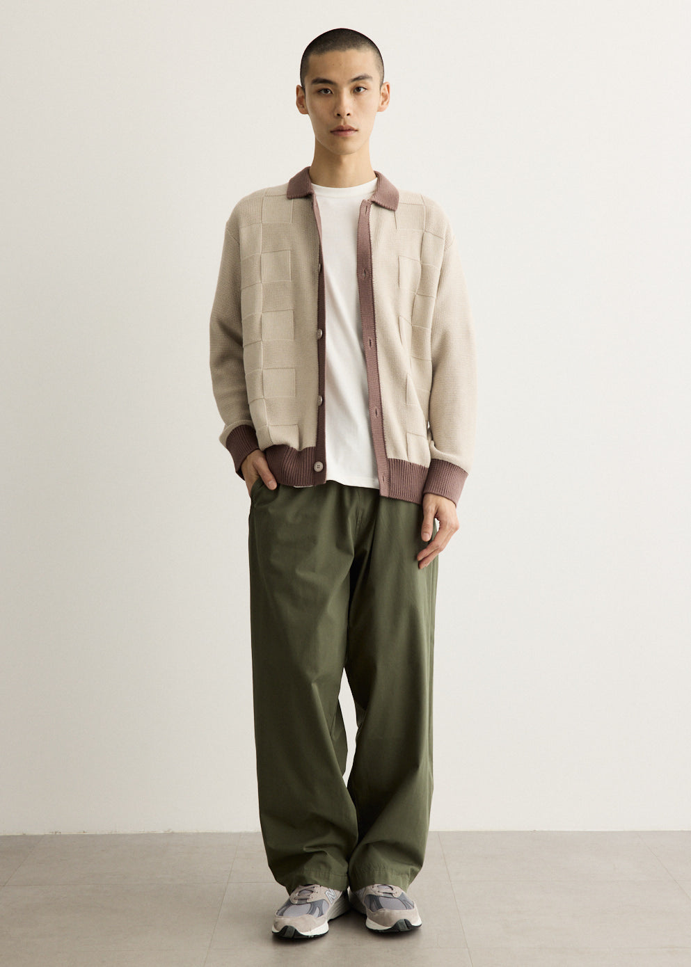 トップス cdg homme check panel cardigan archive Check Panel Cardigan