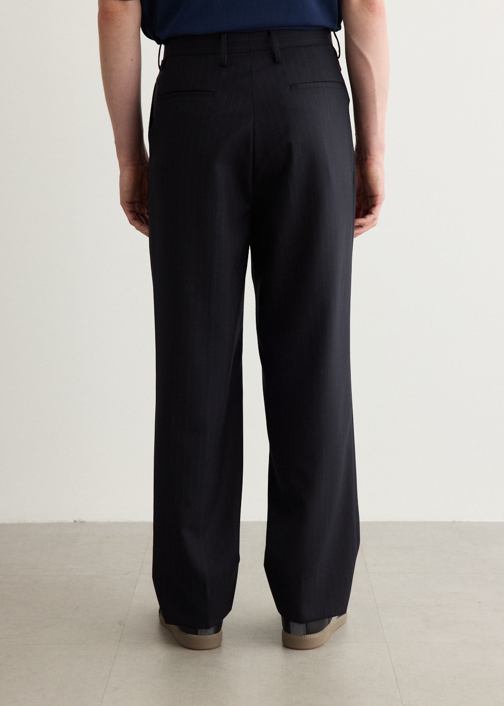 パンツ 00s CHAPS 2-tuck stripe wool slacks BLK Shadow Stripe Toro. Shoecut Slacks