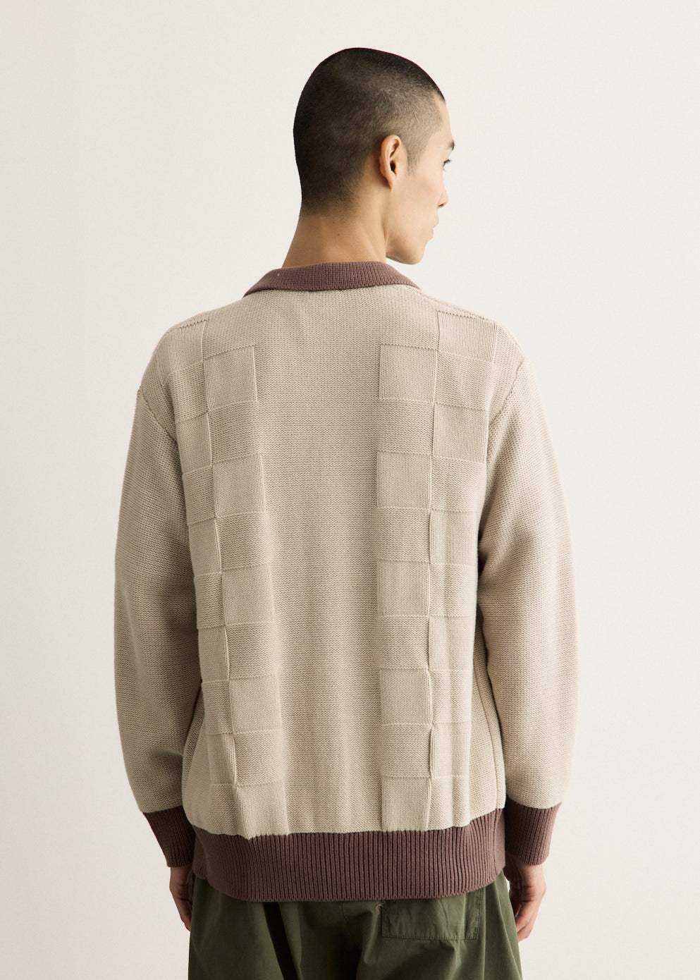 Check Panel Cardigan