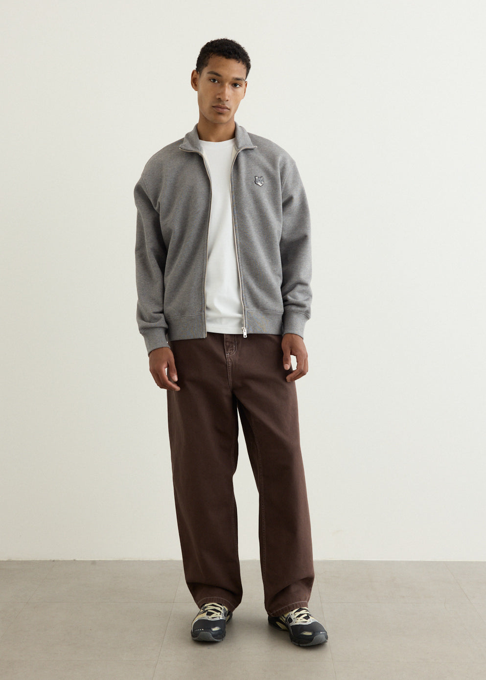 Grey Fox Head Zipped Comfort Sweatshirt